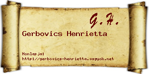 Gerbovics Henrietta névjegykártya