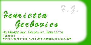 henrietta gerbovics business card